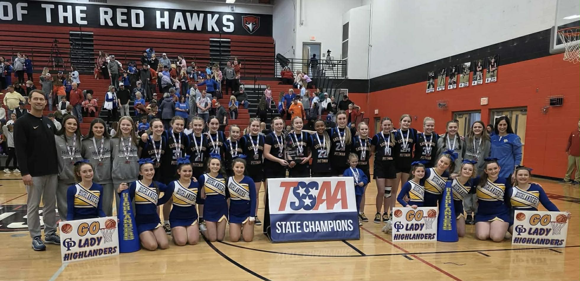 Featured image for “Gatlinburg-Pittman Middle School girls celebrate state championship with net-cutting ceremony”